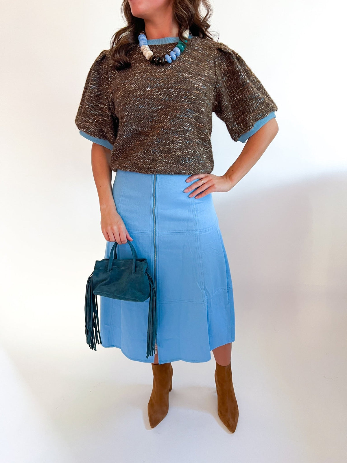 Mo Hair Short Sleeve Knit Top - Swoon Boutique New Orleans