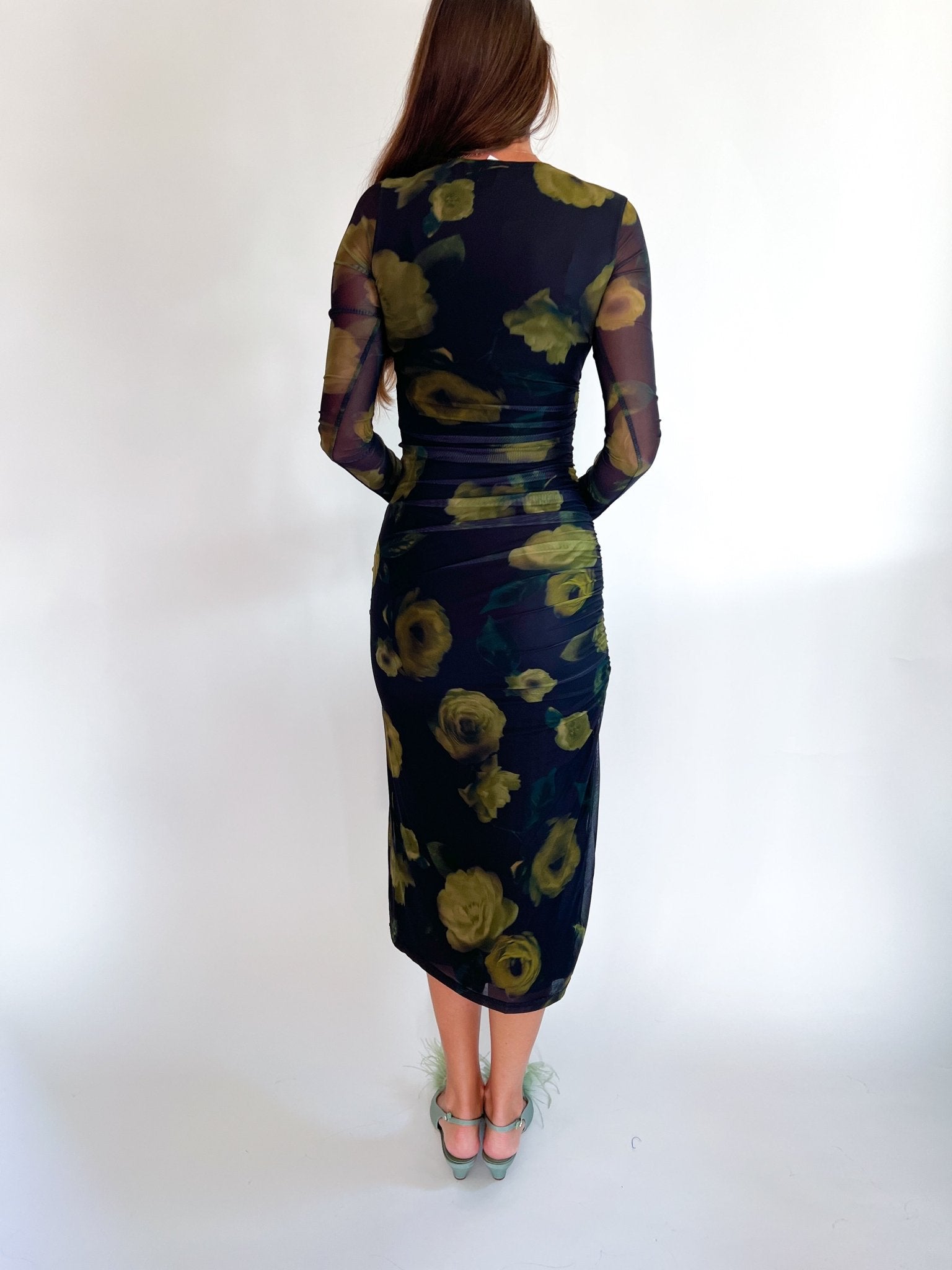 Nocturnal Blooms Midi Dress - Swoon Boutique New Orleans
