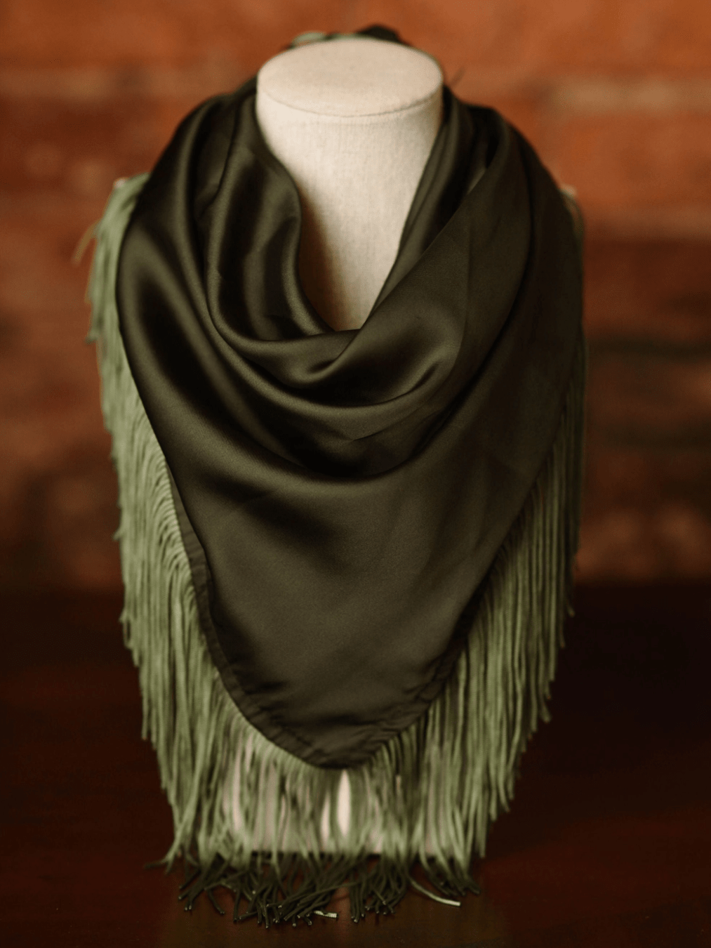 Olive Green Solid Fringe Scarf - Swoon Boutique New Orleans
