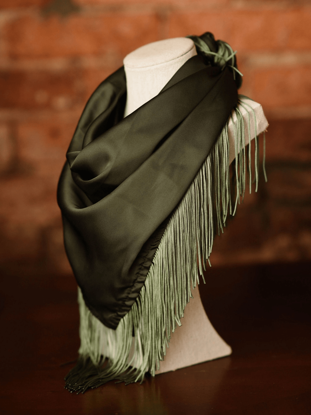 Olive Green Solid Fringe Scarf - Swoon Boutique New Orleans