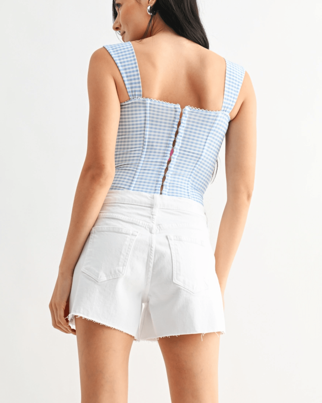 Optic White Mid Rise Stretch Short - Swoon Boutique New Orleans