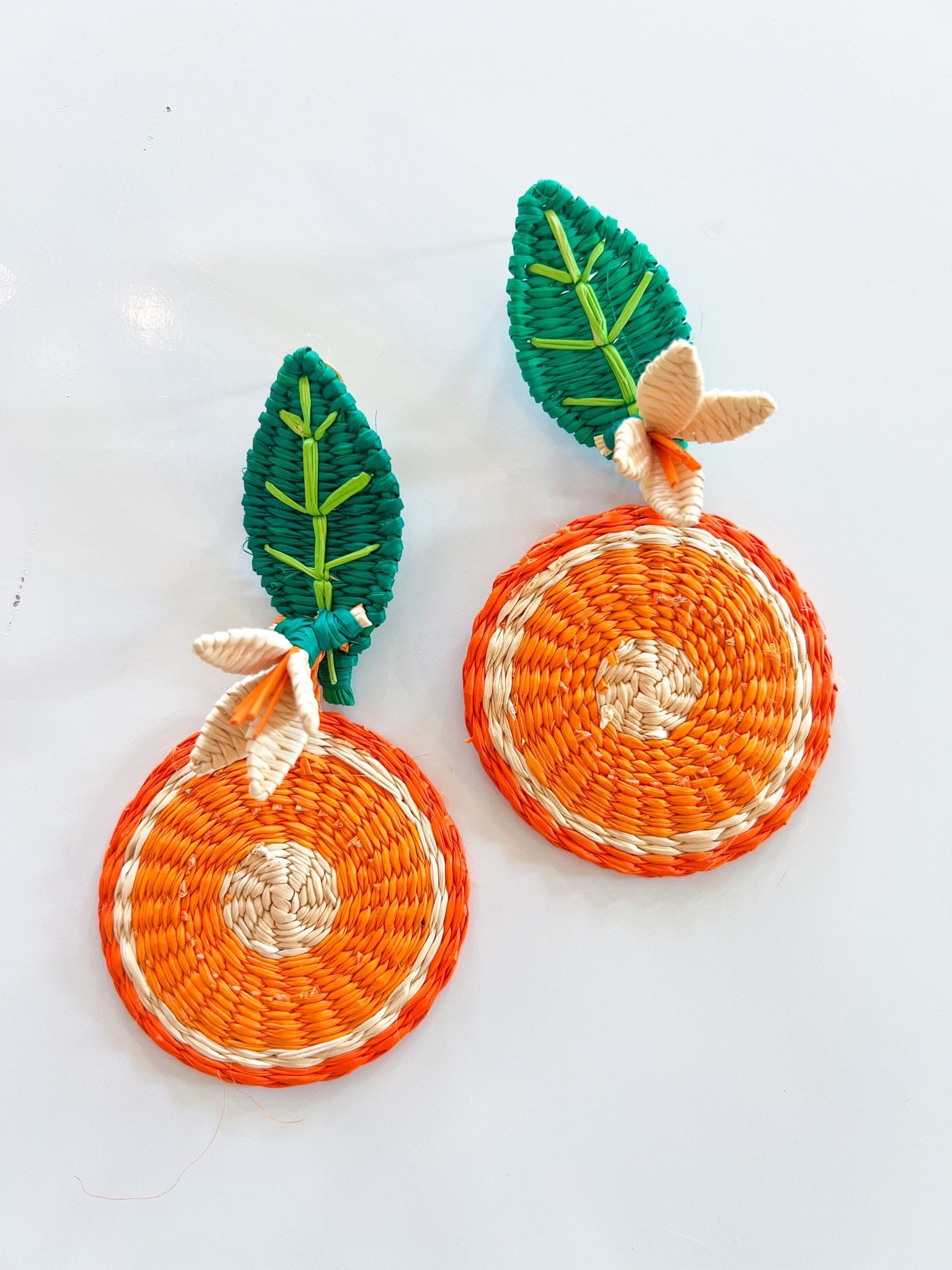 Orange Rattan Earrings - Swoon Boutique New Orleans