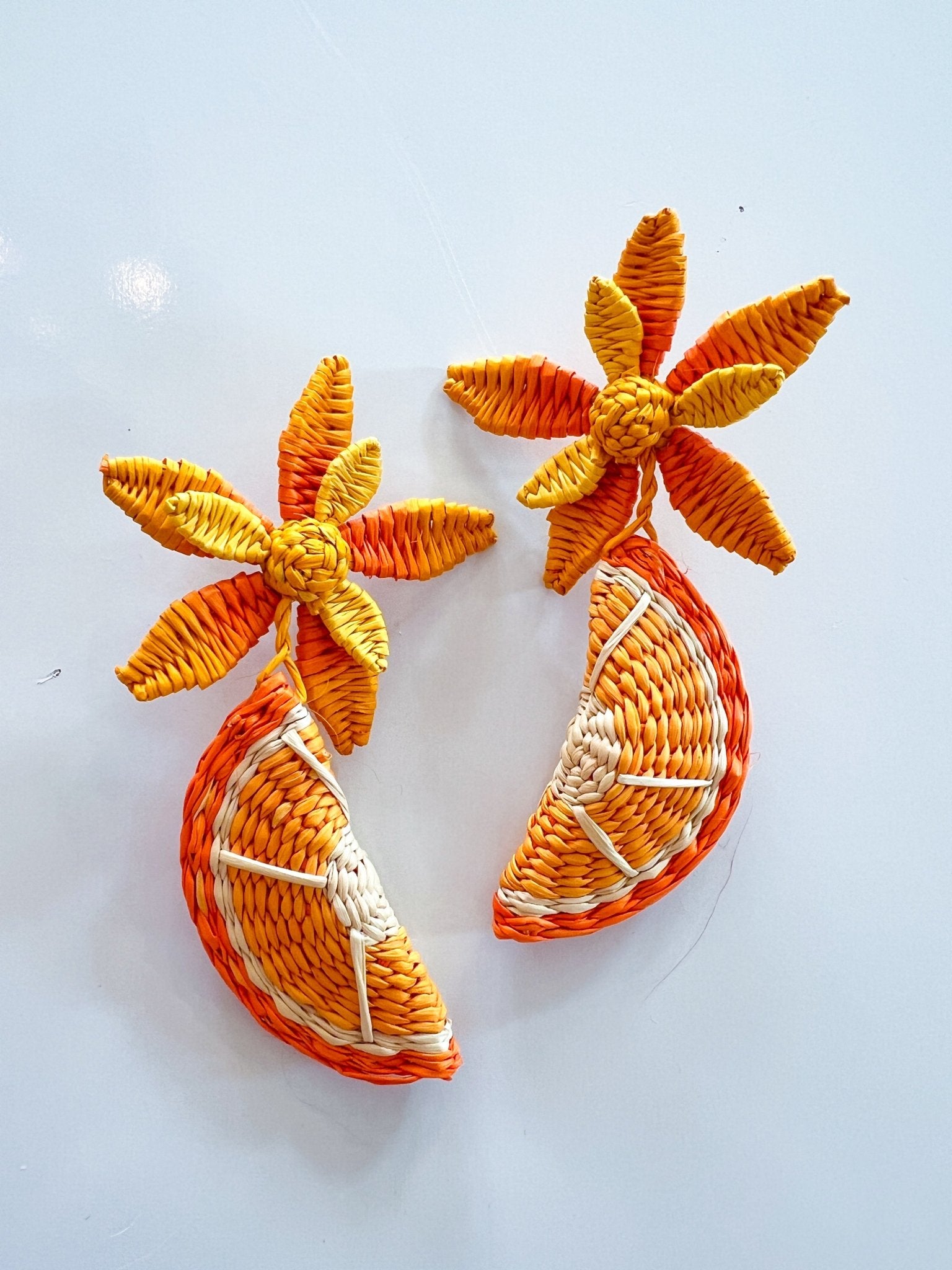 Orange Rattan Earrings - Swoon Boutique New Orleans
