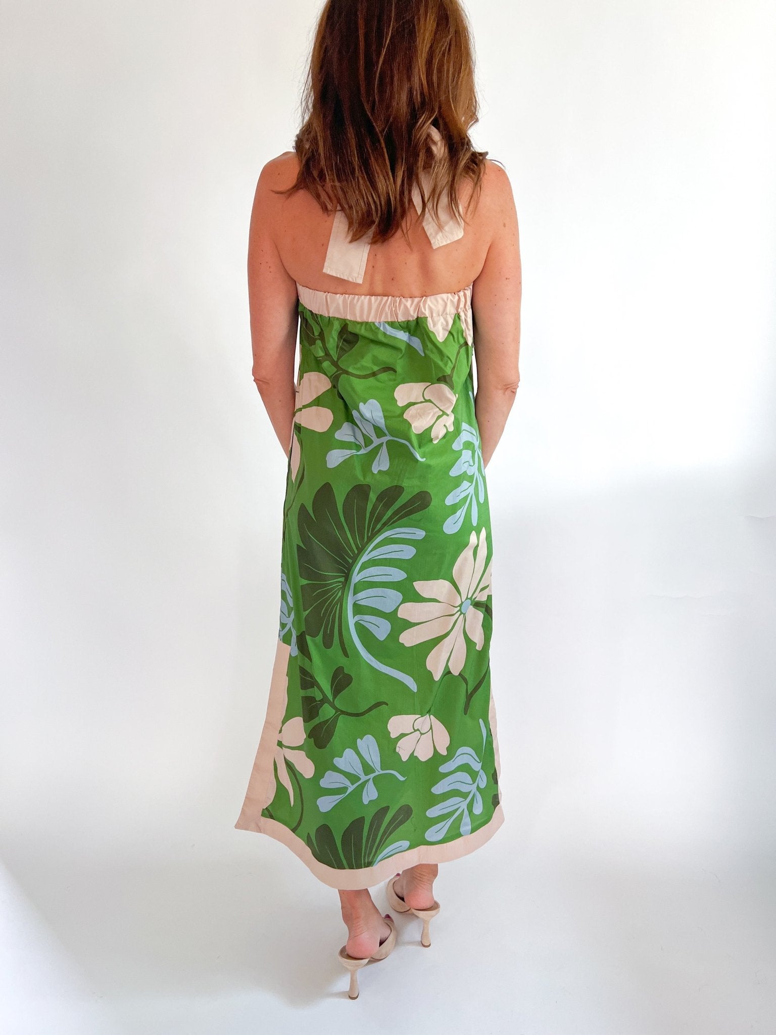 Palm Haven Halter Midi Dress - Swoon Boutique New Orleans