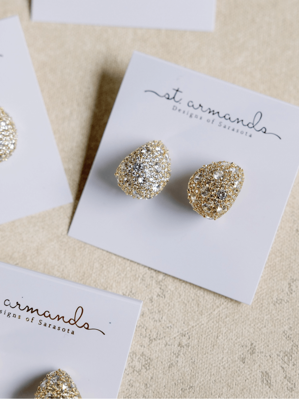 Pave Crystal Gumdrop Holiday Statement Earrings - Swoon Boutique New Orleans