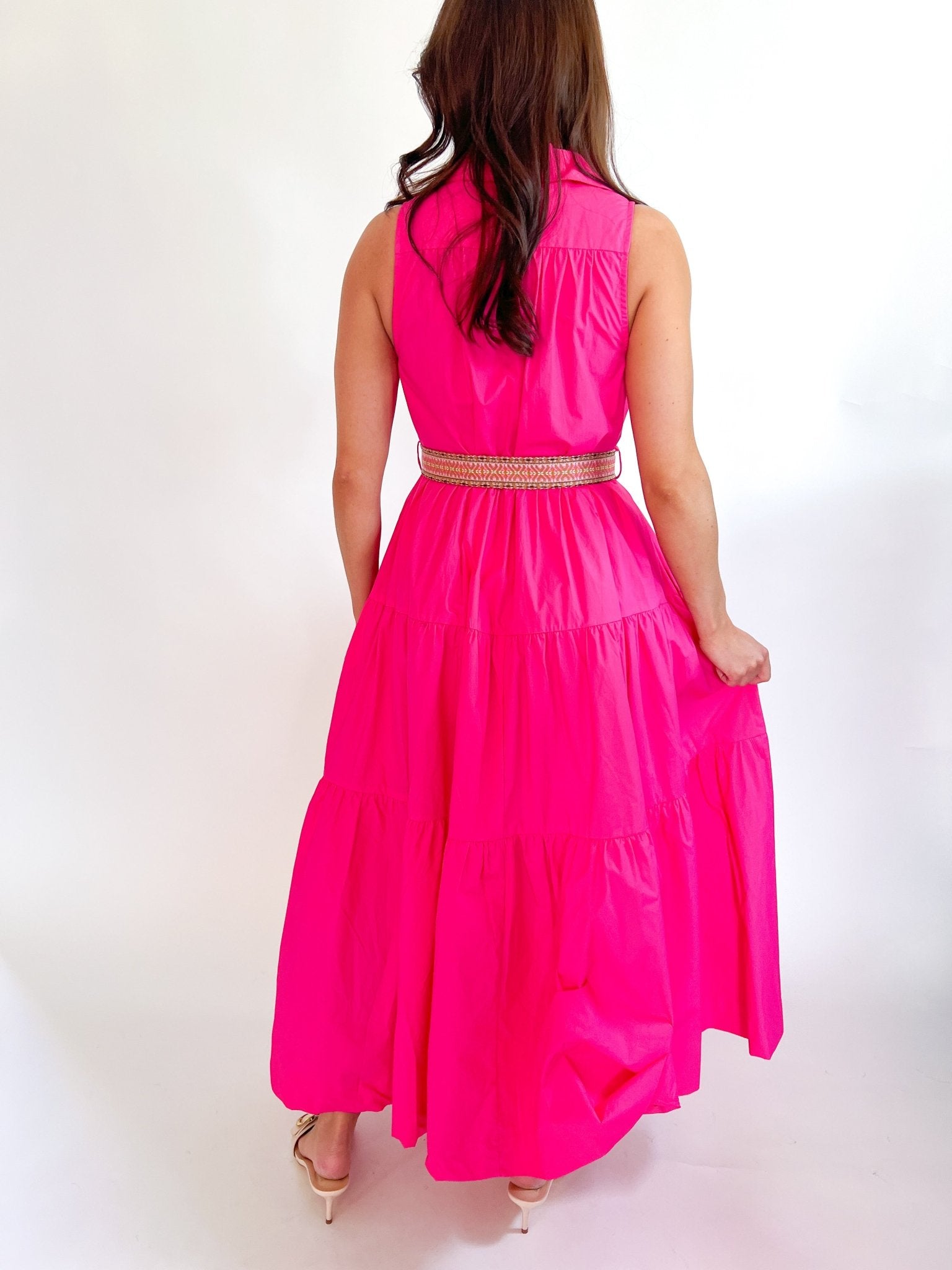 Pink Sunset A-Line Midi Dress - Swoon Boutique New Orleans