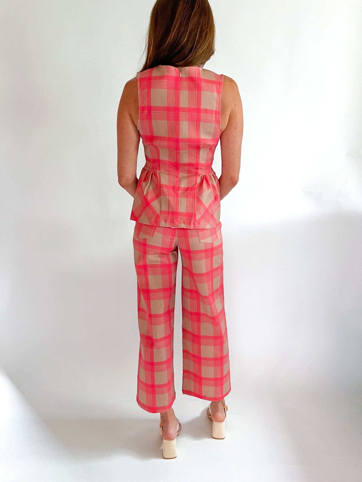 Plaid Peplum Top - Swoon Boutique New Orleans