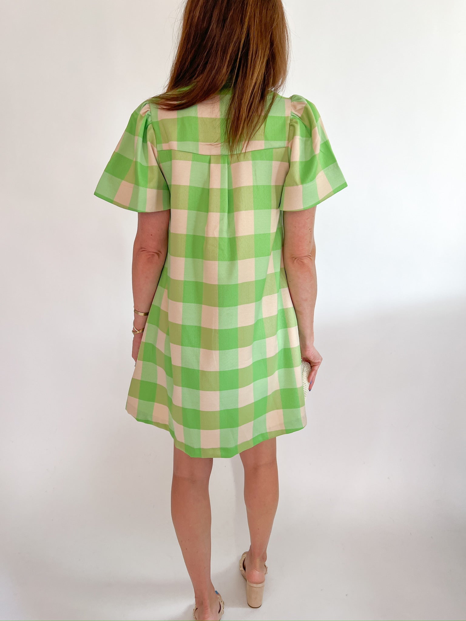 Plaid Puff Sleeve Mini Dress - Swoon Boutique New Orleans
