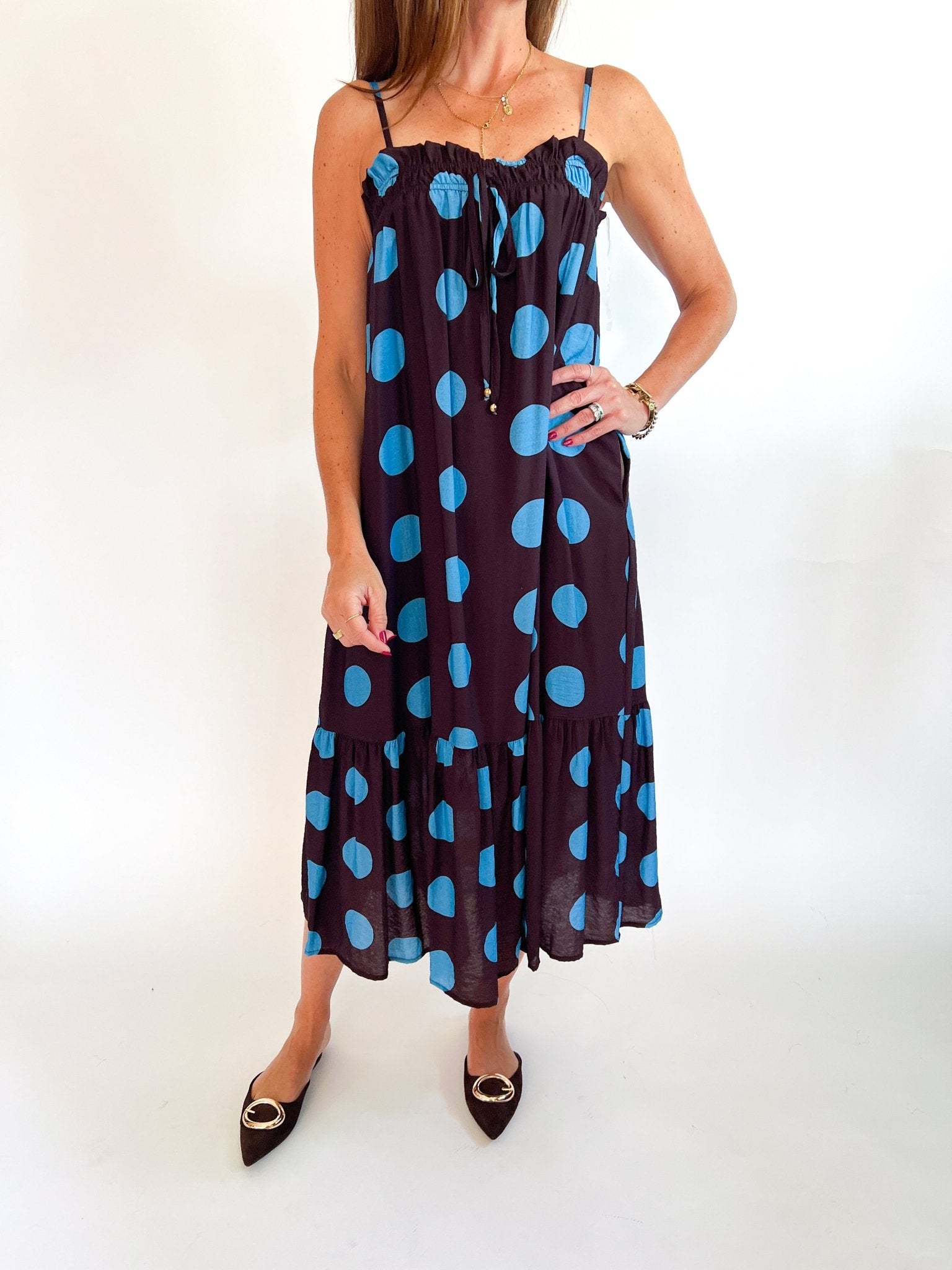 Polka Dot Midi Dress - Swoon Boutique New Orleans