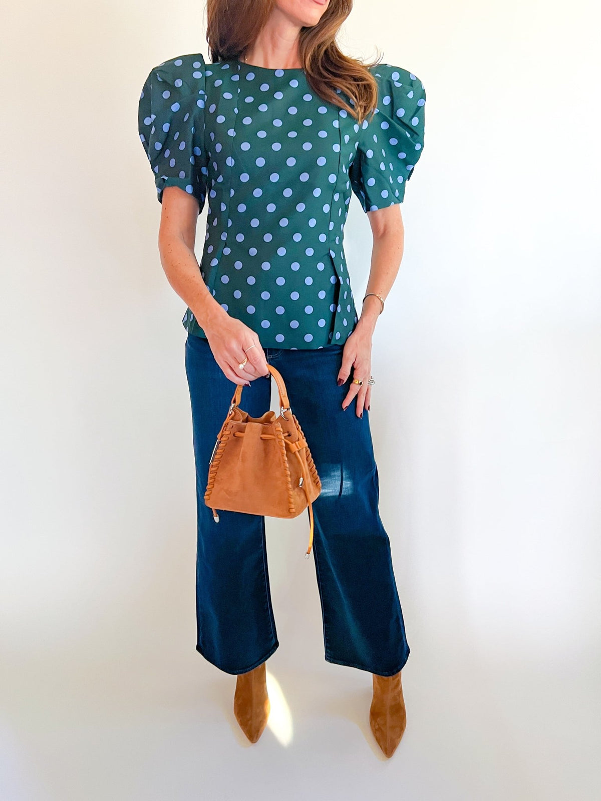Polka Dot Puff Sleeve Top - Swoon Boutique New Orleans