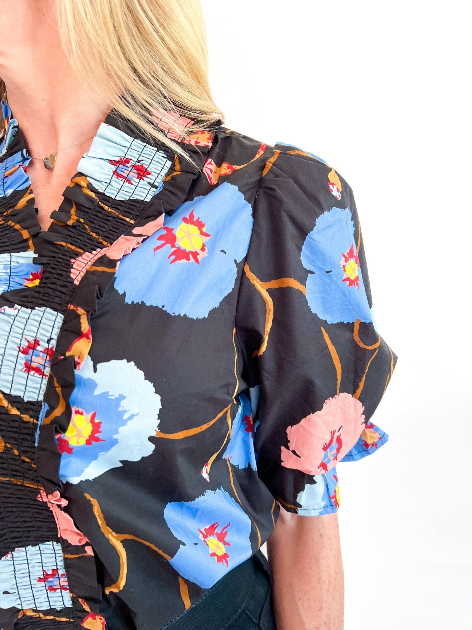 Poppy Floral Smocked Top - Swoon Boutique New Orleans