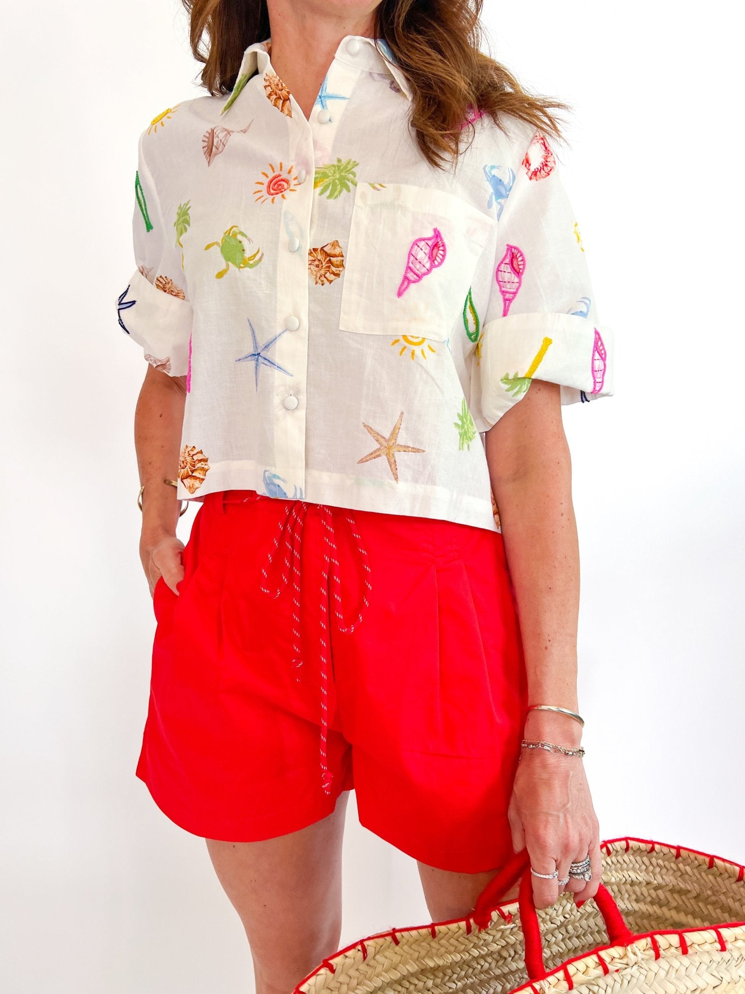 Rope Trim Pleated Shorts - Swoon Boutique New Orleans