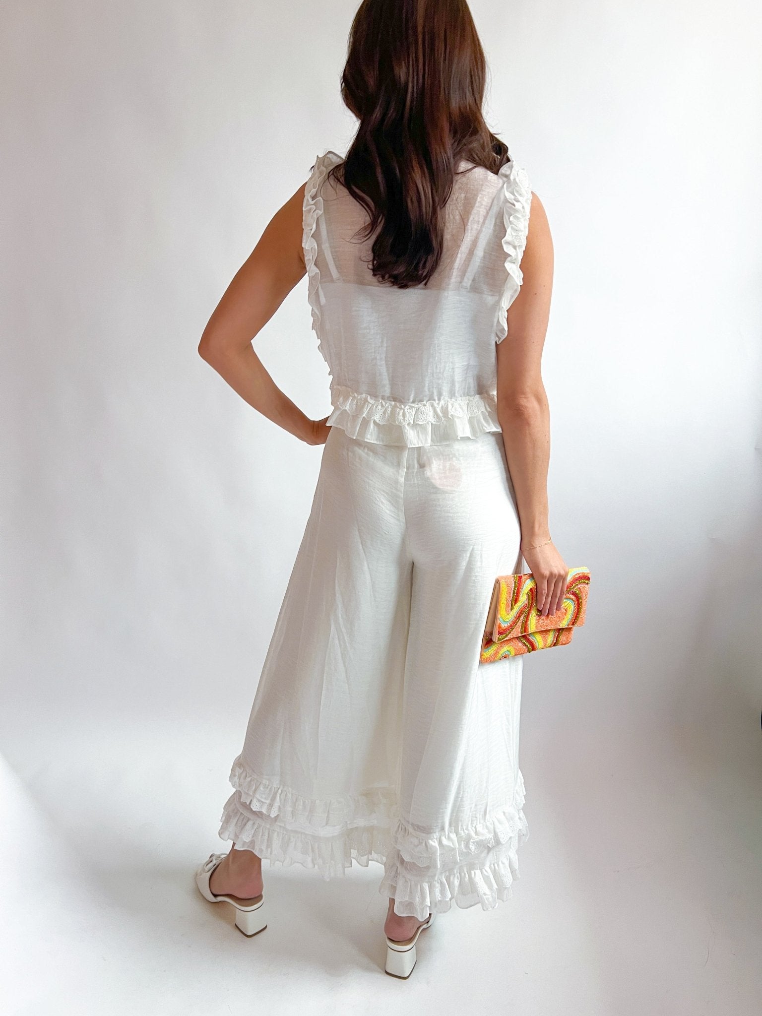 Ruffled Woven Pants - Swoon Boutique New Orleans