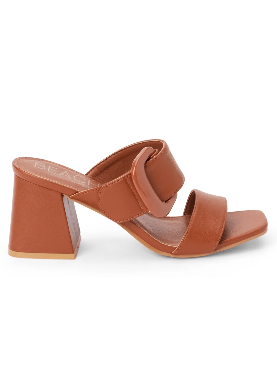 Sally Cognac Leather Block Heel - Swoon Boutique New Orleans