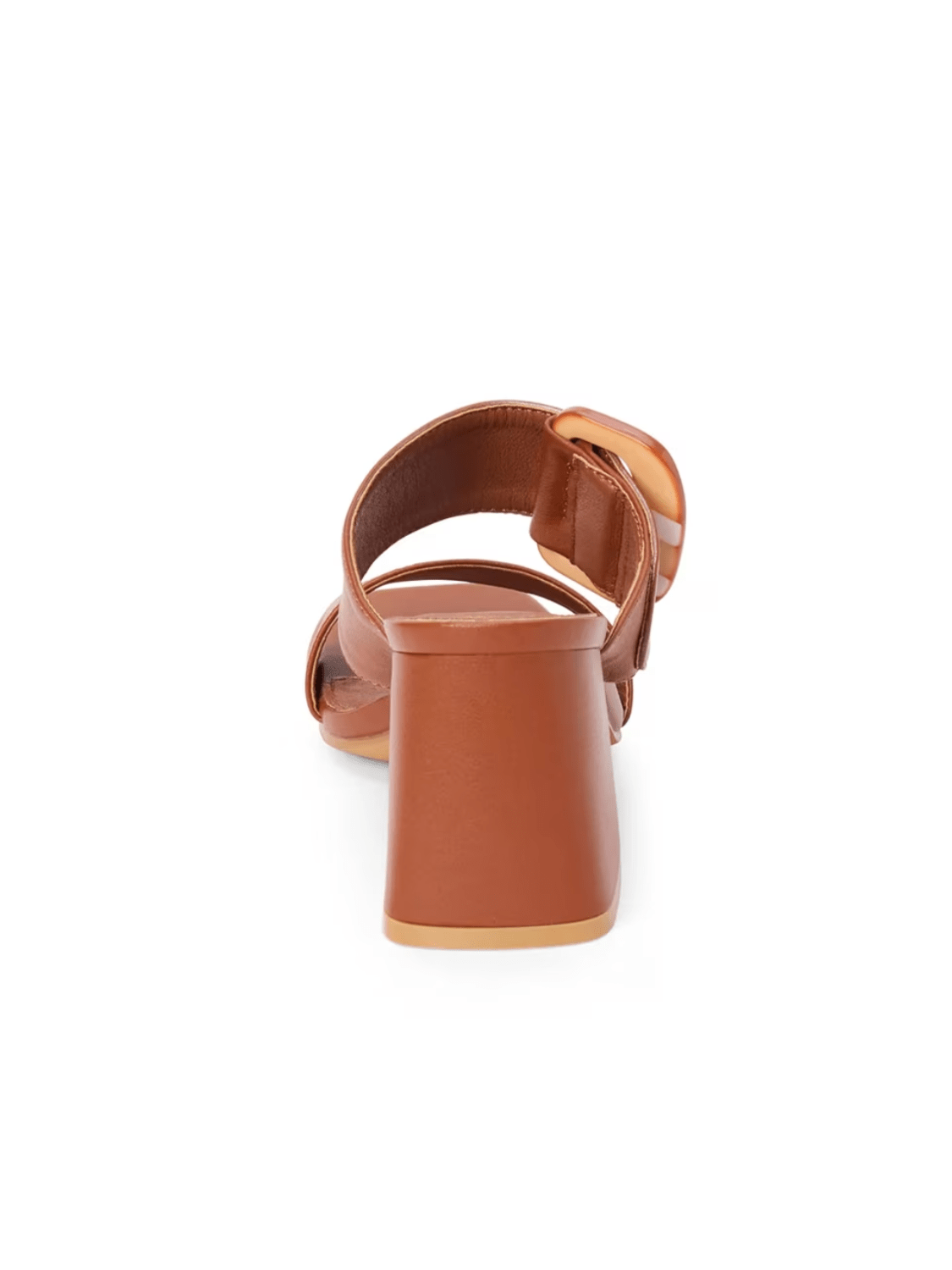 Sally Cognac Leather Block Heel - Swoon Boutique New Orleans