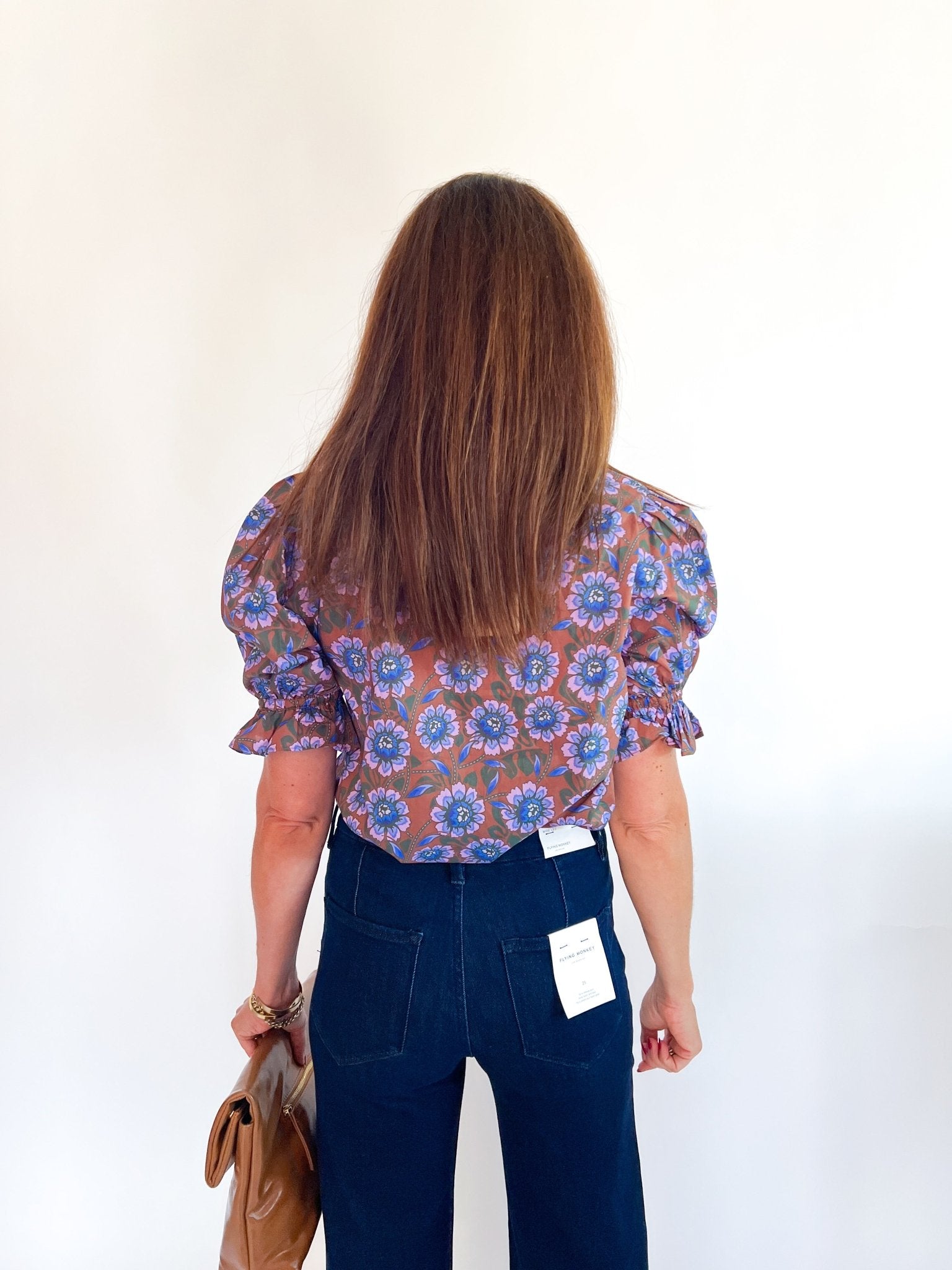 Sapphire Blossom Print Top - Swoon Boutique New Orleans