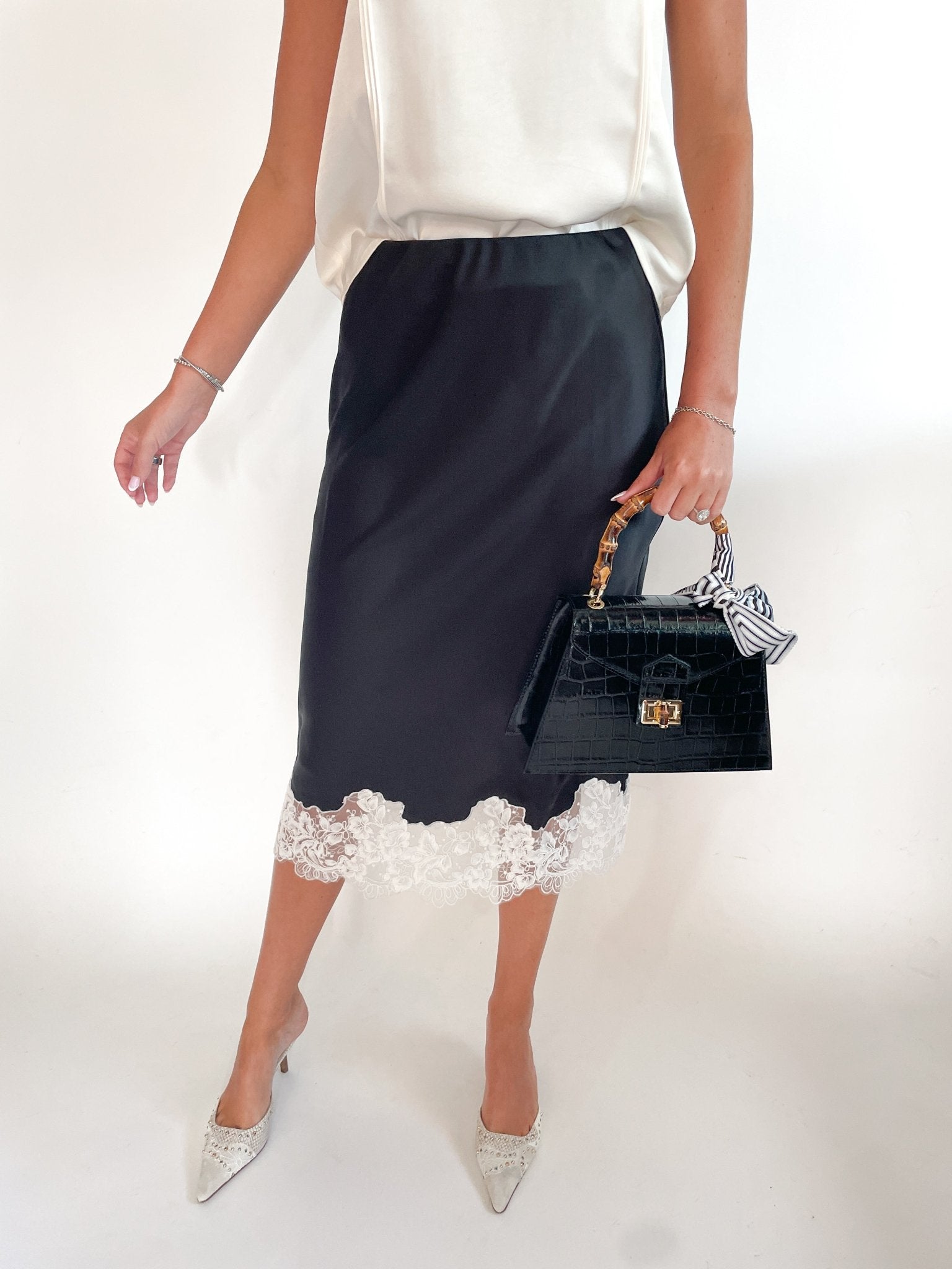 Shantel Lace Midi Skirt - Swoon Boutique New Orleans
