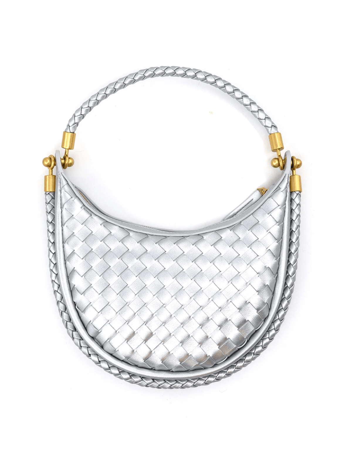 Silver Woven Shoulder Bag - Swoon Boutique New Orleans