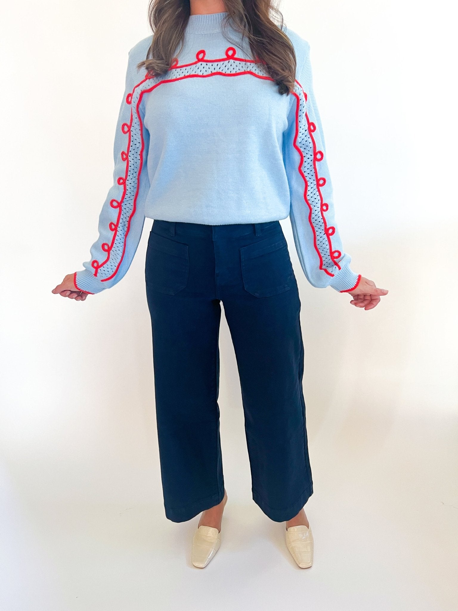 Skyline Trim Sweater - Swoon Boutique New Orleans