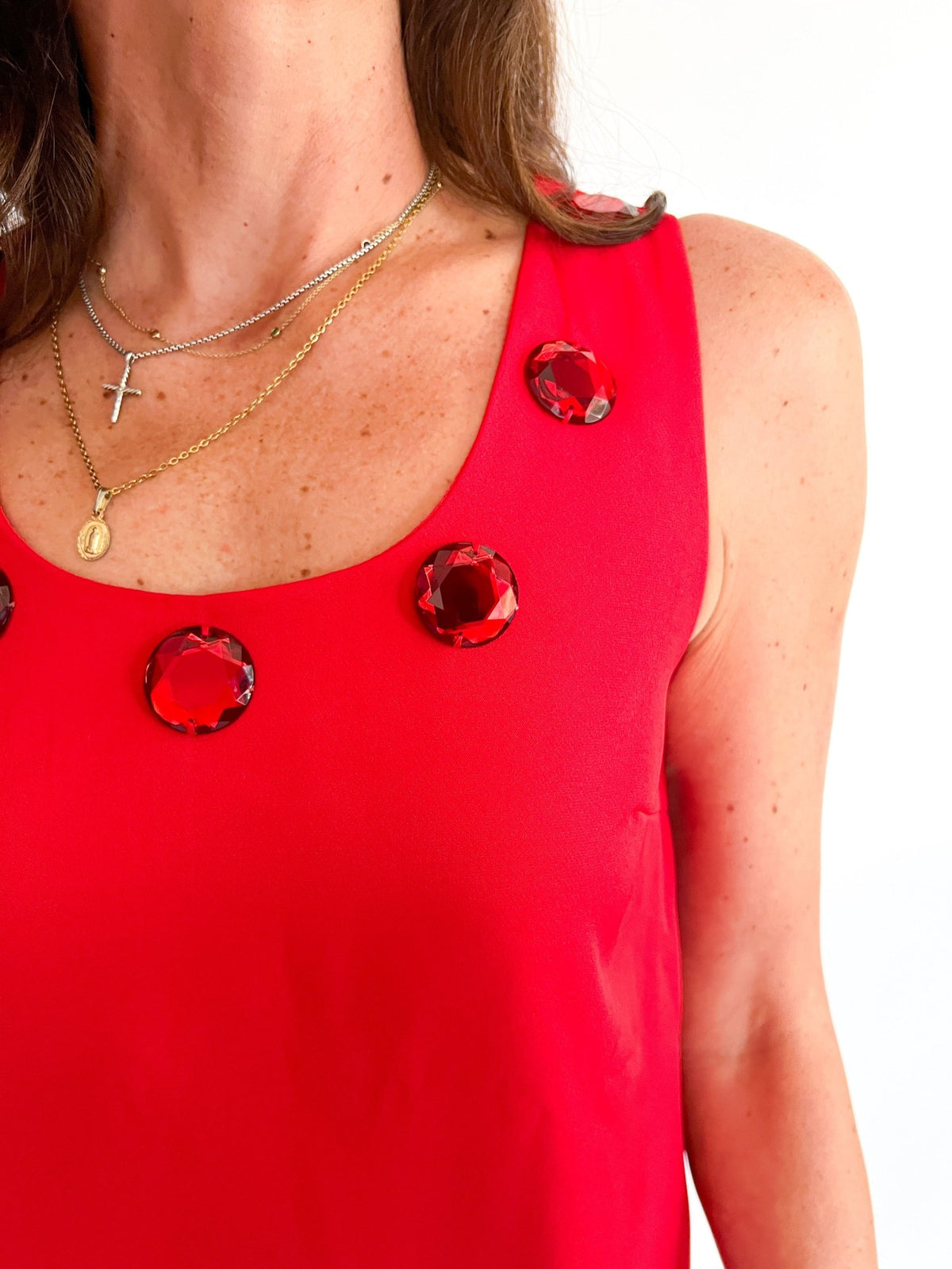 Stone Embellished Mini Dress - Swoon Boutique New Orleans