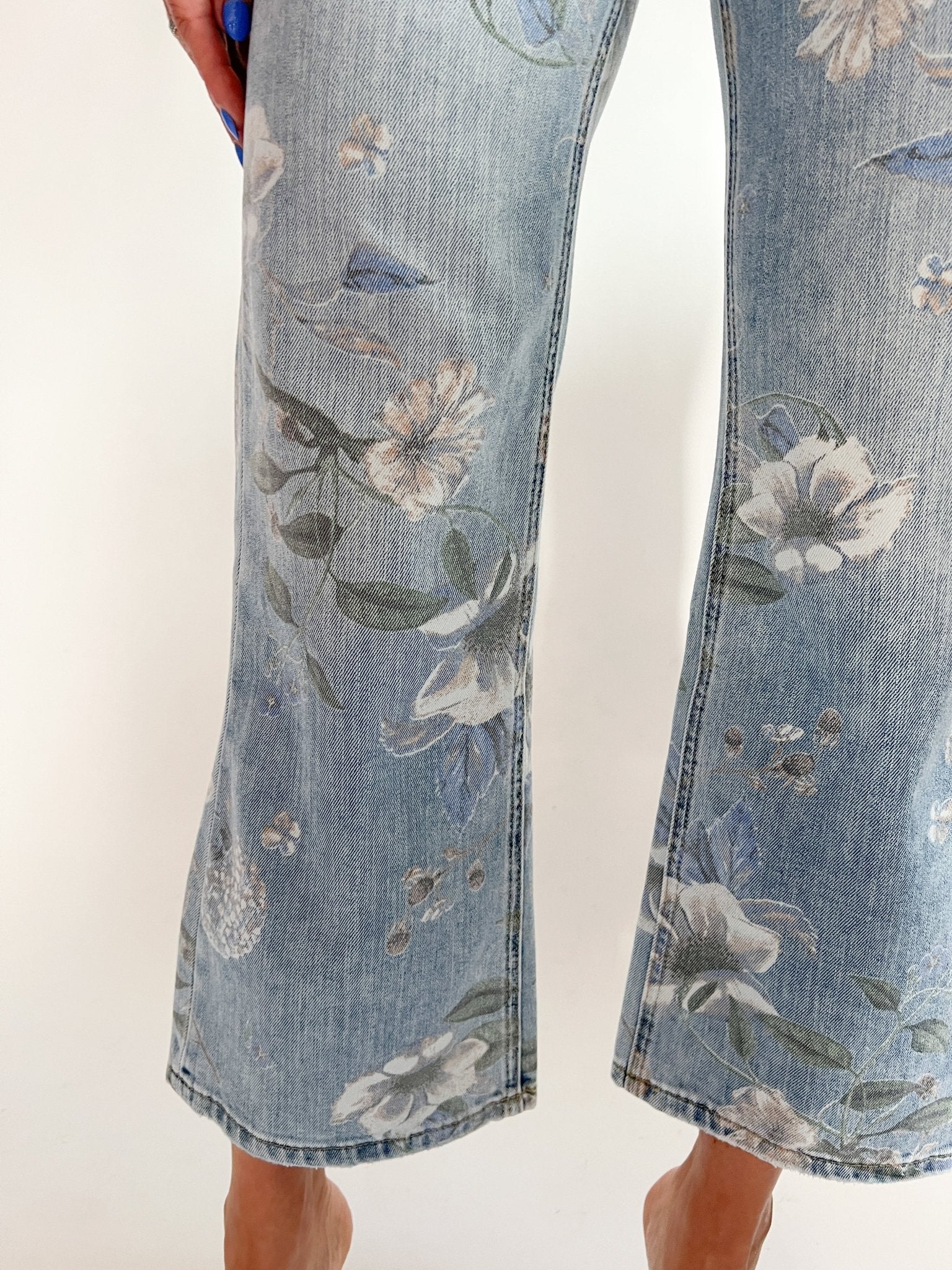 Super High Rise Floral Extreme Vintage Flare Jeans - Swoon Boutique New Orleans