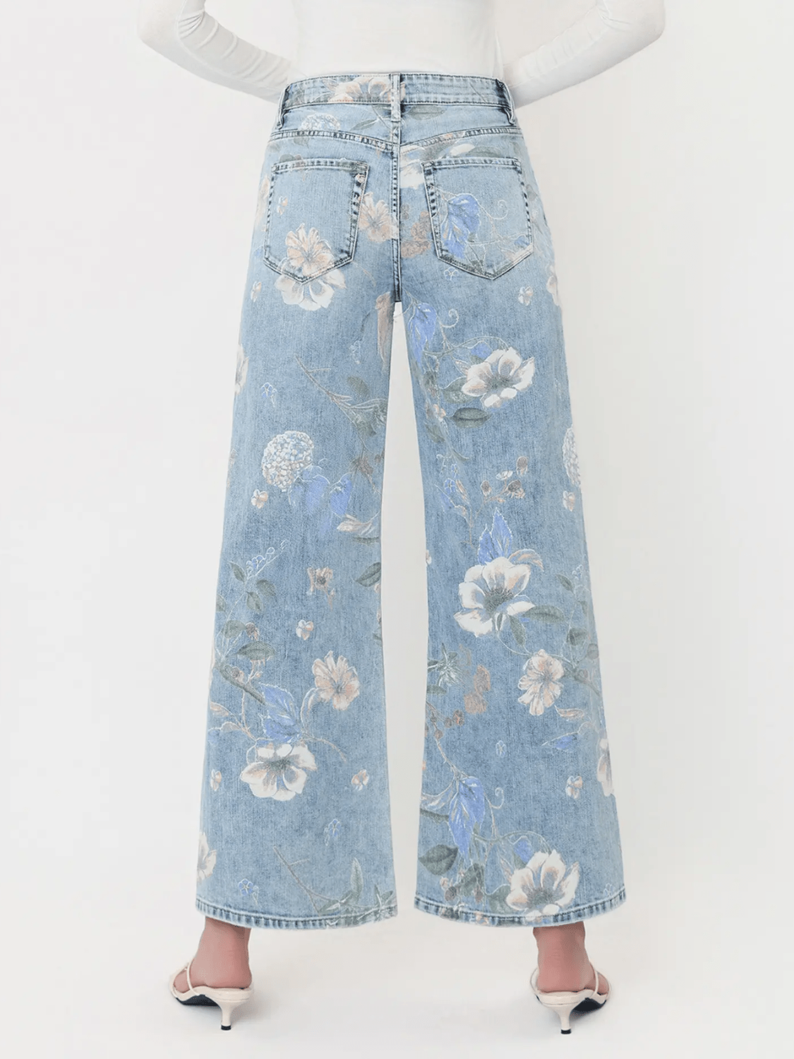 Super High Rise Floral Extreme Vintage Flare Jeans - Swoon Boutique New Orleans
