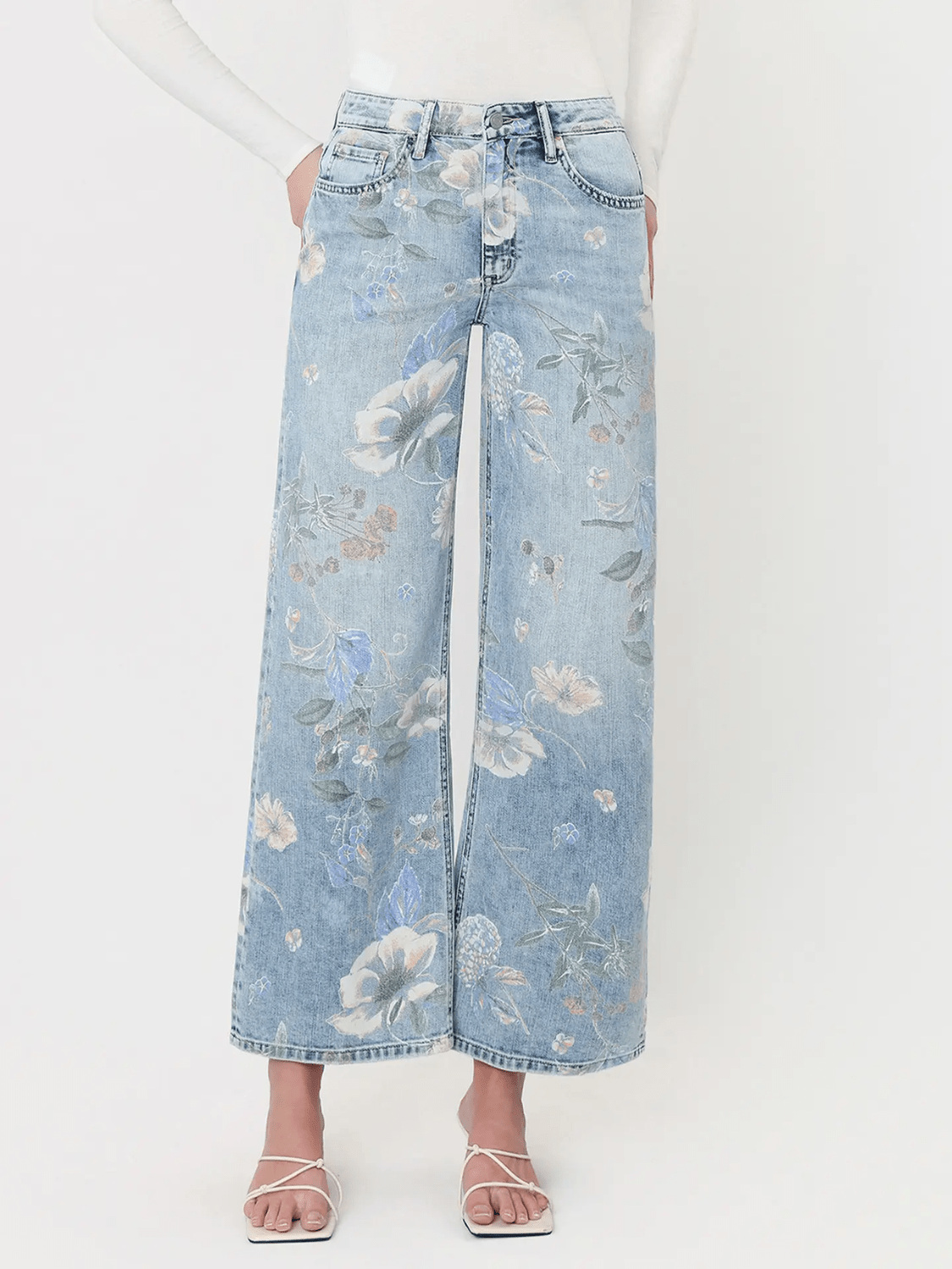 Super High Rise Floral Extreme Vintage Flare Jeans - Swoon Boutique New Orleans