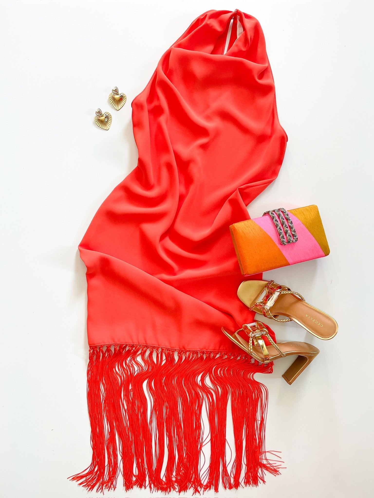 Syd Mandarin Midi Cocktail Dress - Swoon Boutique New Orleans