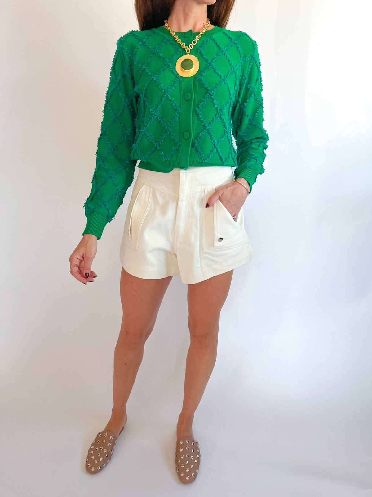 Textured Diamond Knit Cardigan - Swoon Boutique New Orleans