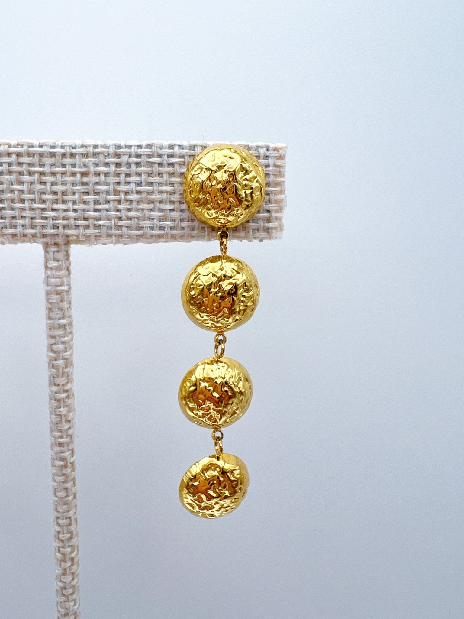 Textured Gold Cascade Earrings - Swoon Boutique New Orleans