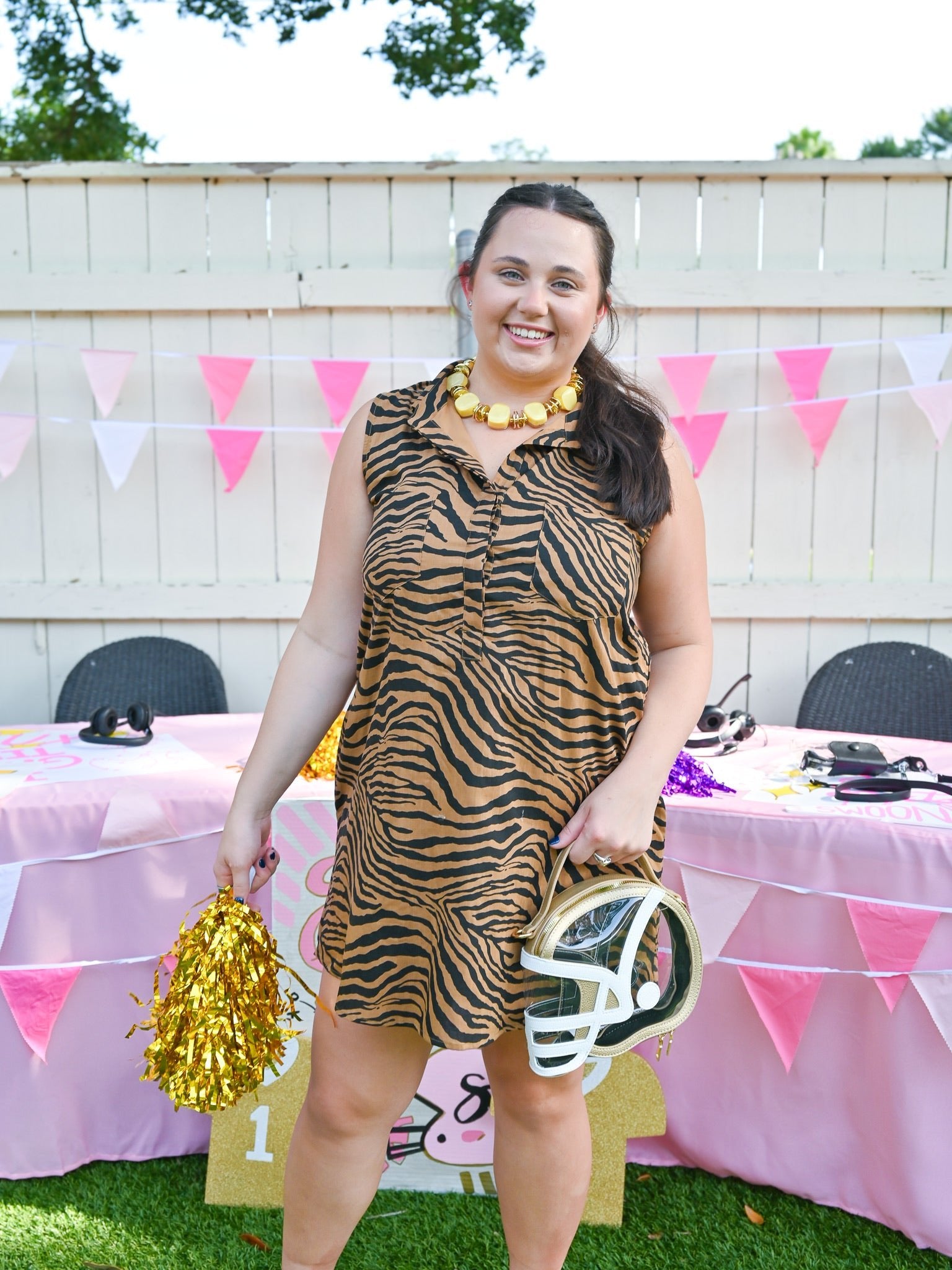 Tiger Print Button Down Shirt Dress - Swoon Boutique New Orleans