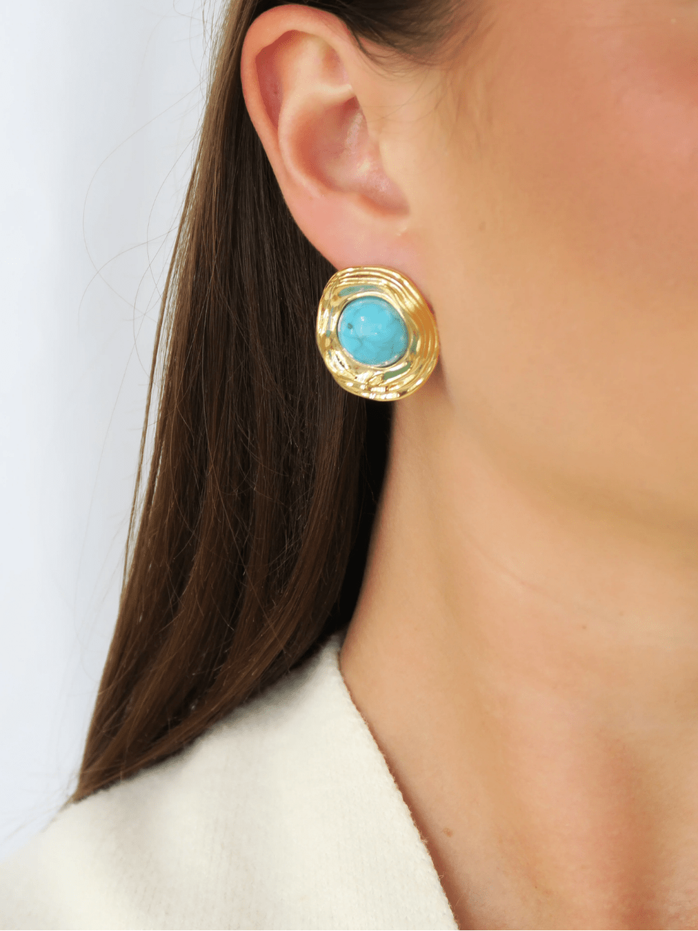 Turquoise Marais Stud Earrings - Swoon Boutique New Orleans