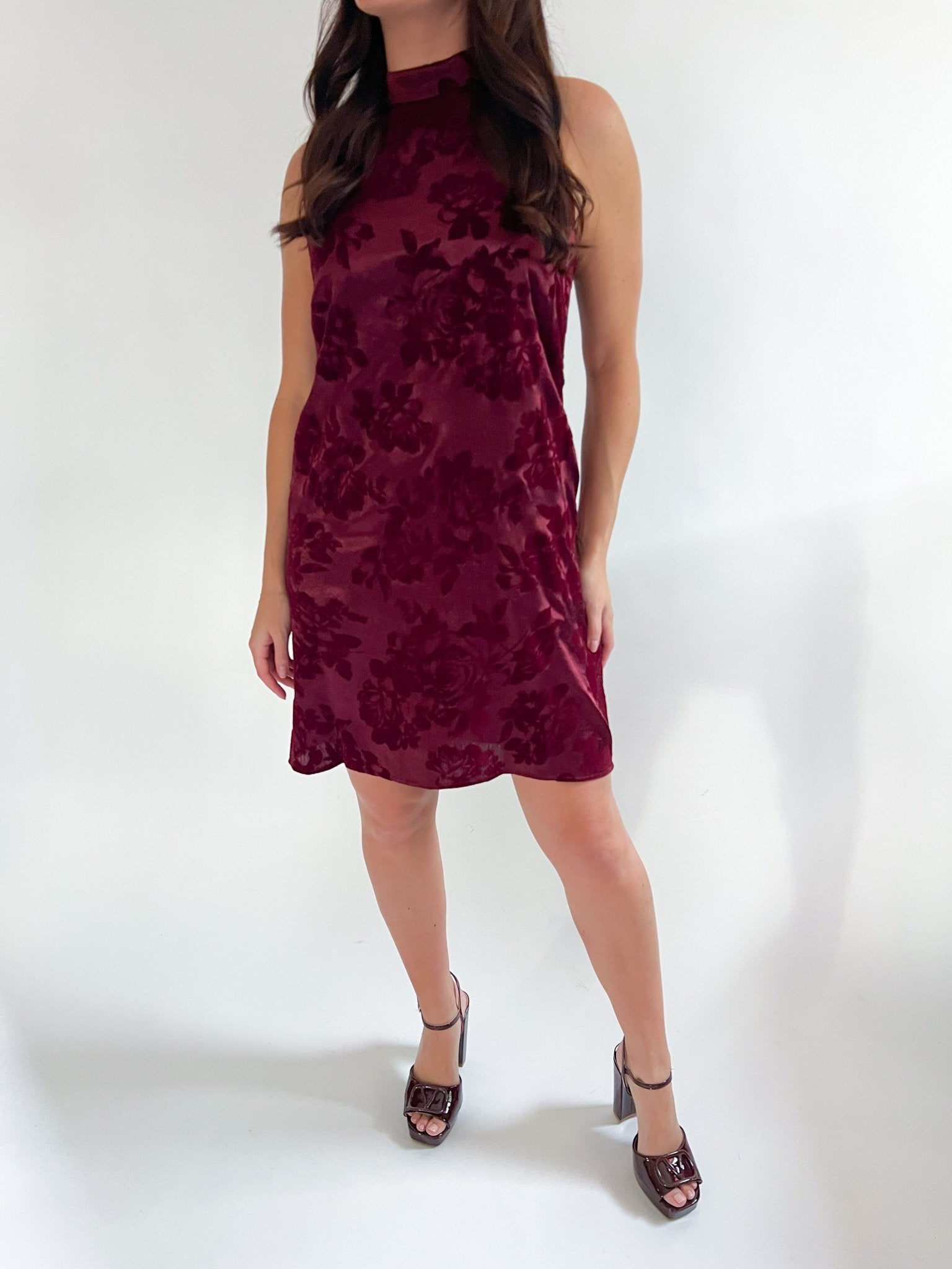 Virginia High Neck Halter Mini Dress - Swoon Boutique New Orleans