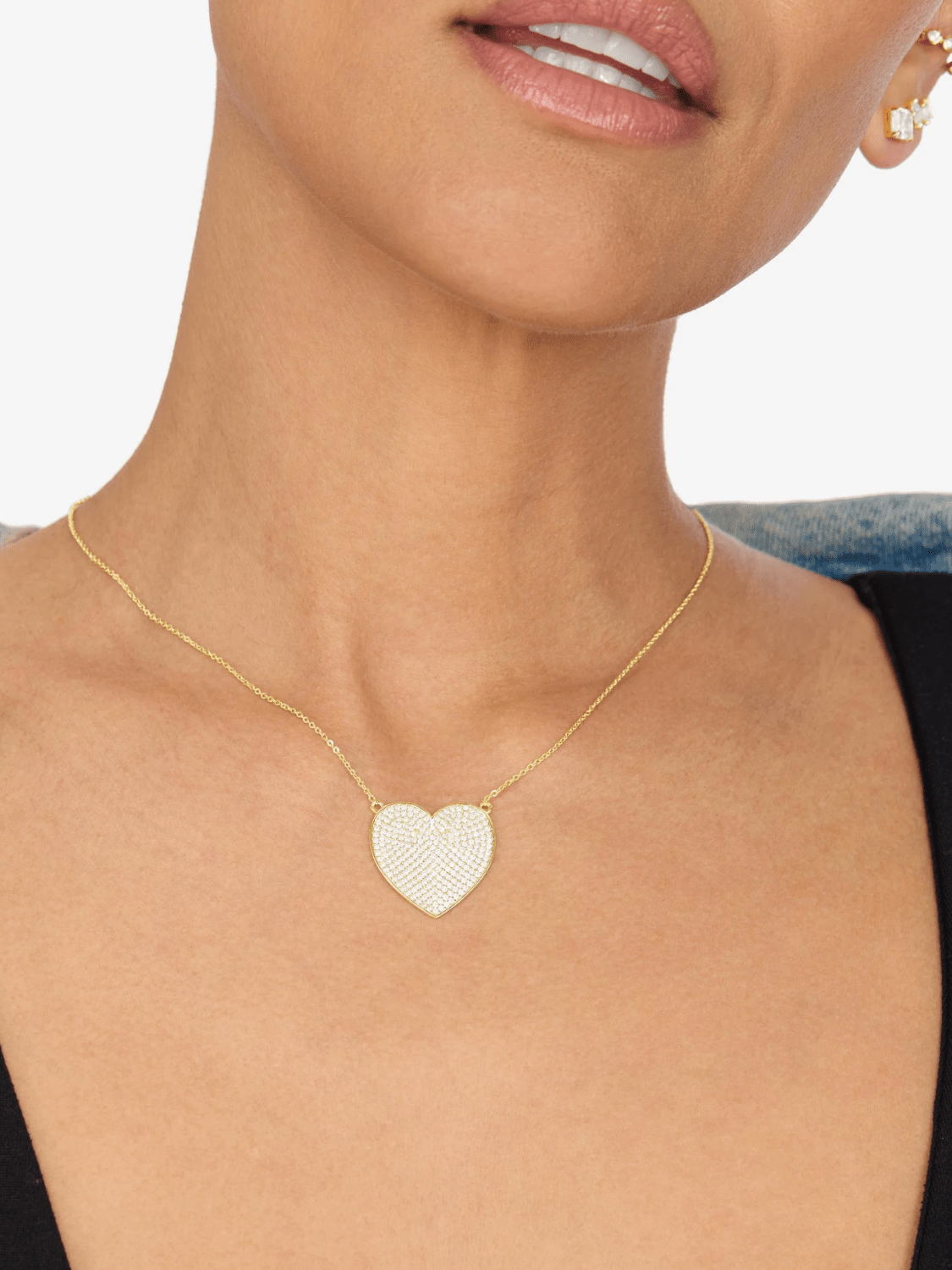 You Have My Whole Heart Pave Necklace 15' - Swoon Boutique New Orleans