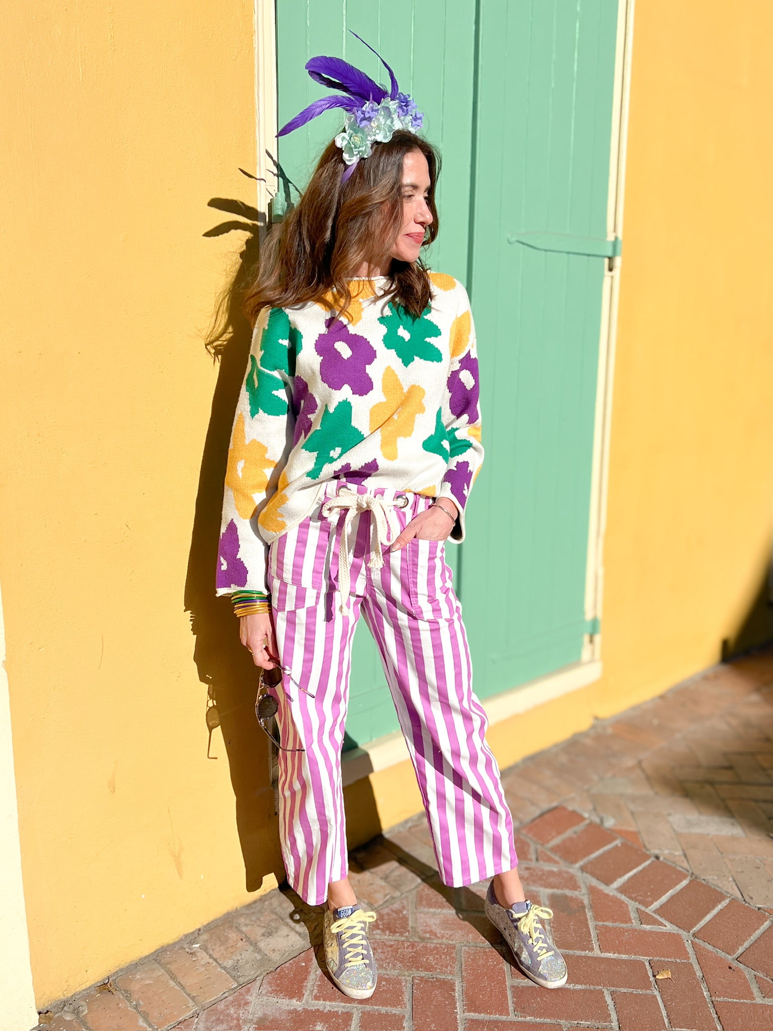 Mardi Gras Striped Pants
