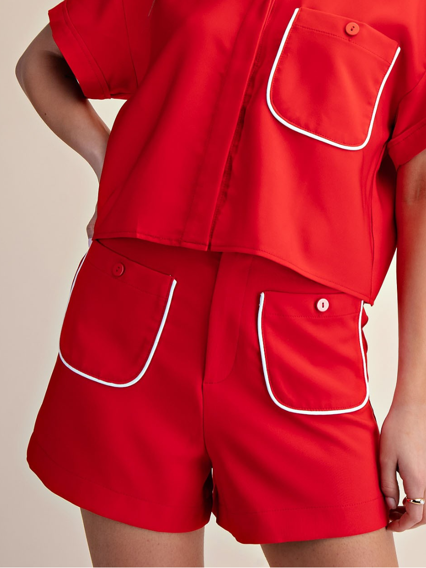 High Waist Front Pocket Shorts