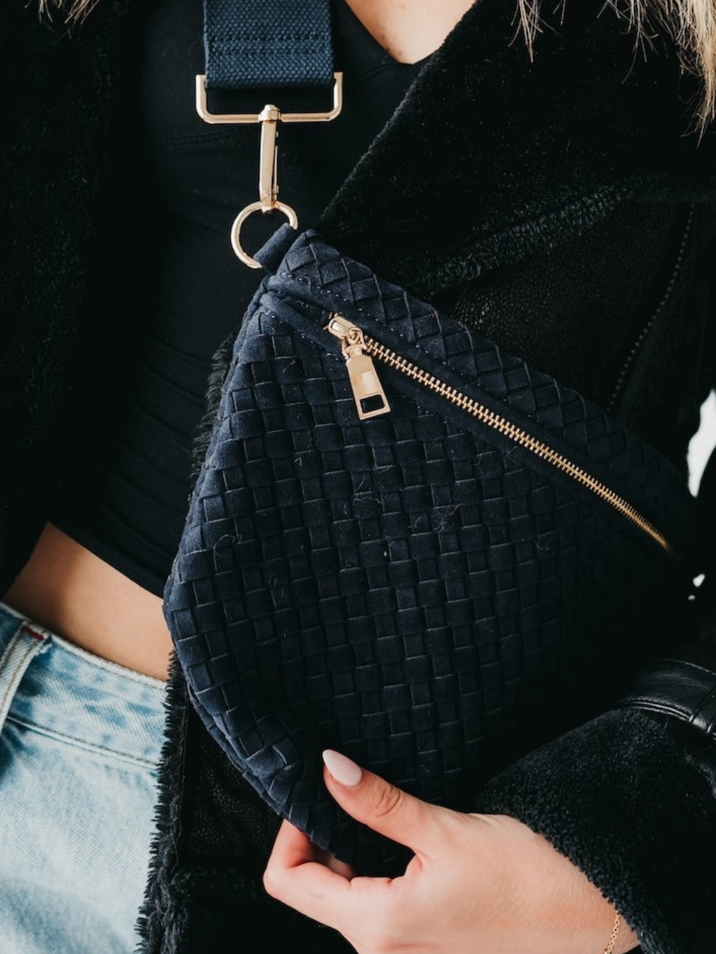 Suede Westlyn Woven Bum Bag