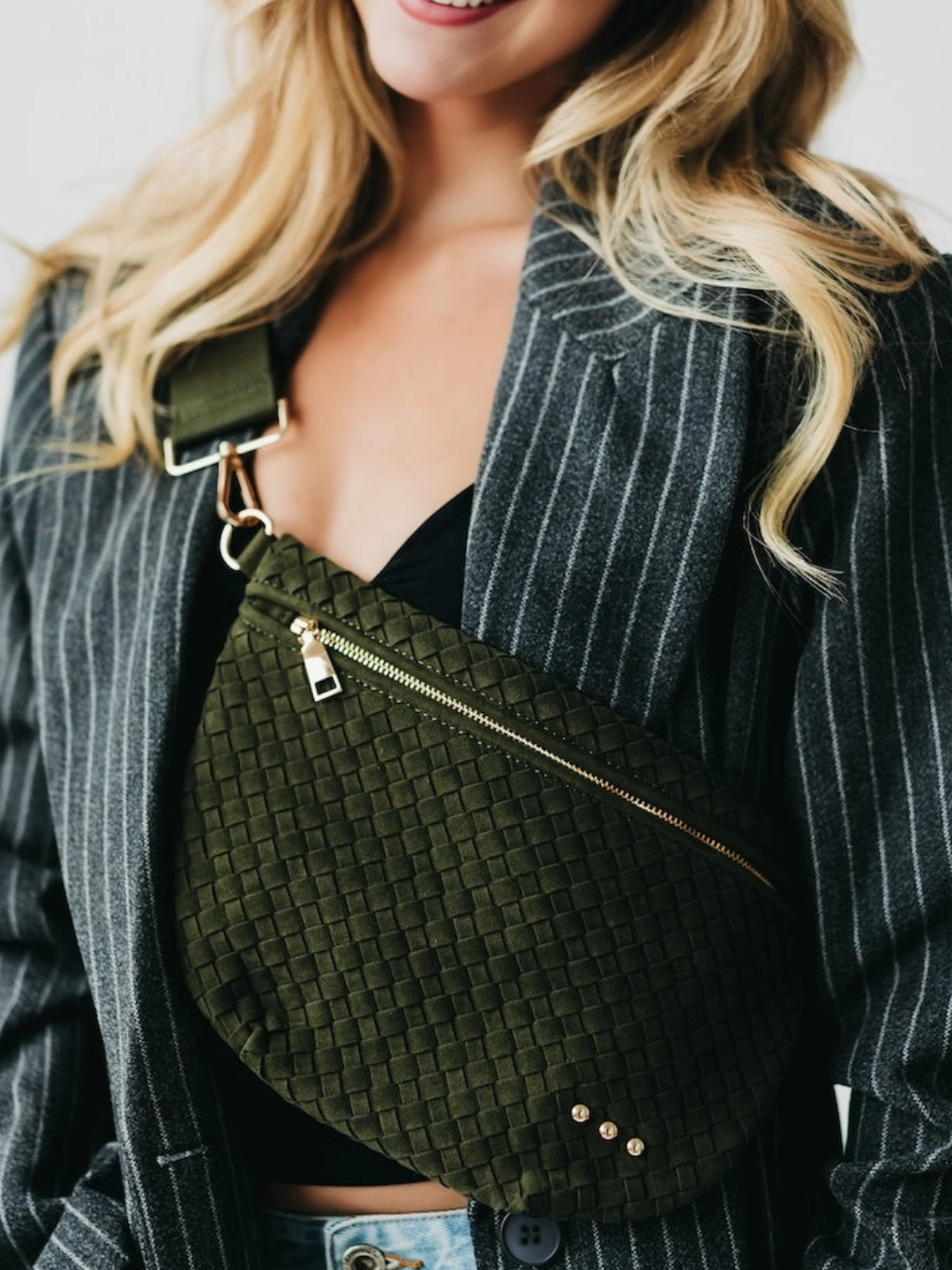 Suede Westlyn Woven Bum Bag
