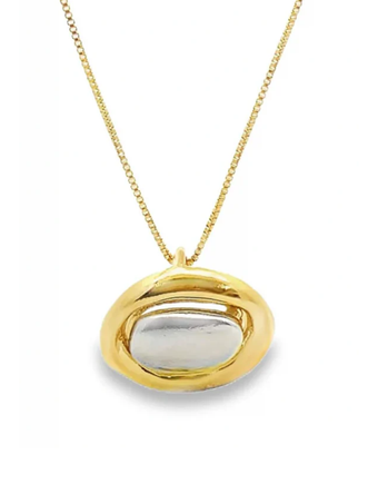 a gold and silver necklace