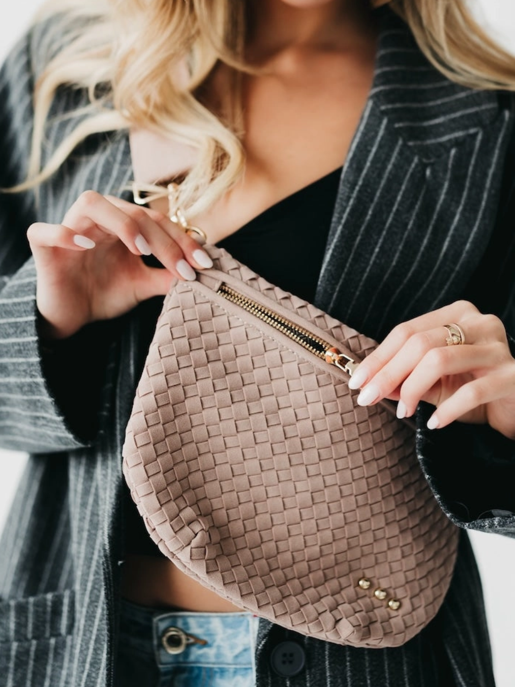 Suede Westlyn Woven Bum Bag