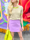 Mardi Gras Faux Leather Skort