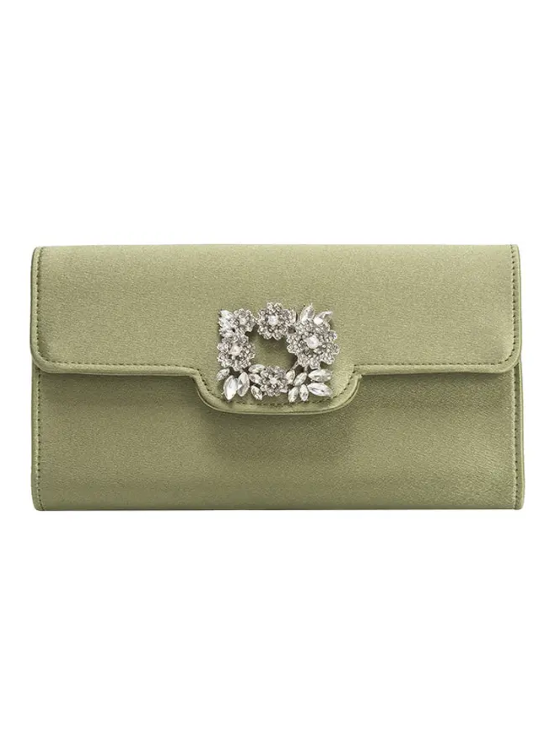 Elodie Satin Floral Clasp Clutch