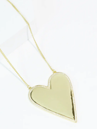 Heart Pendant Necklace with oversized sparkle heart pendant in gold tone