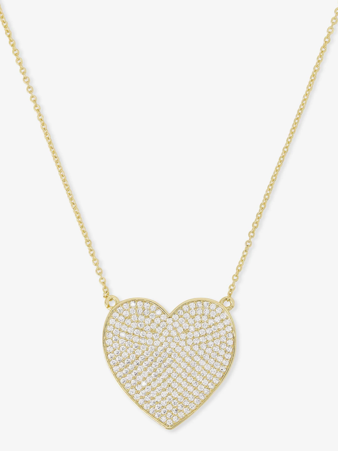 You Have My Whole Heart Pavé Necklace with oversized 26mm pavé heart pendant in gold