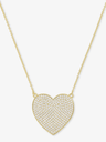 Pavé heart pendant necklace with simulated diamonds on delicate chain