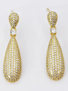 Pavé Teardrop Statement Earrings with sparkling pavé rhinestone teardrop design