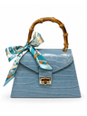 Croc Embossed Top Handle Bag