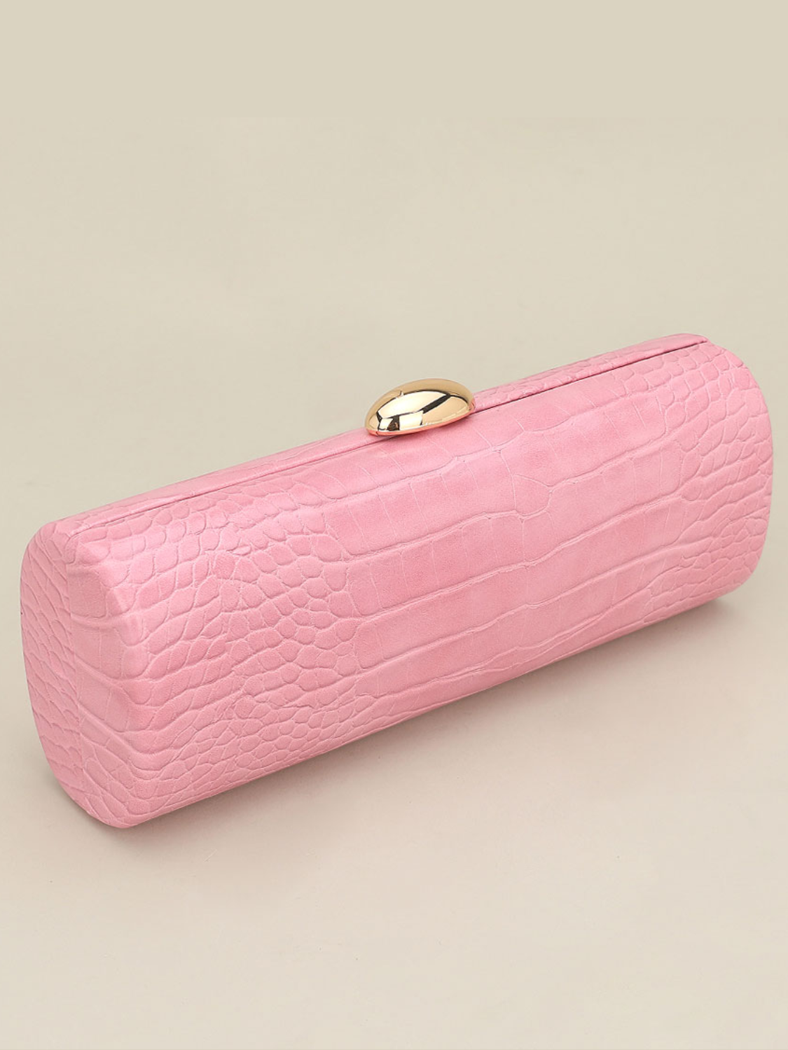 Faux Leather Textured Pattern Clutch Evening Bag