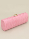 Faux Leather Textured Pattern Clutch Evening Bag