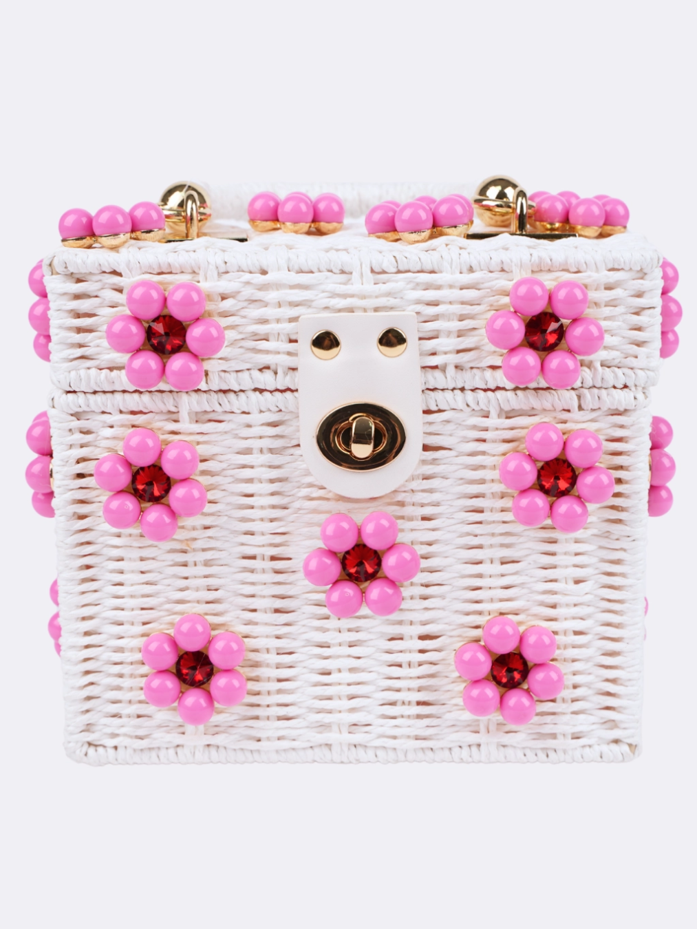 Wicker Bucket Daisy Flower Purse
